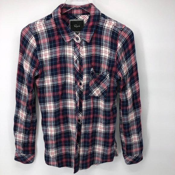 Rails XS Hunter Long Sleeve Button Up Plaid Shirt Super Soft - Picture 2 of 7